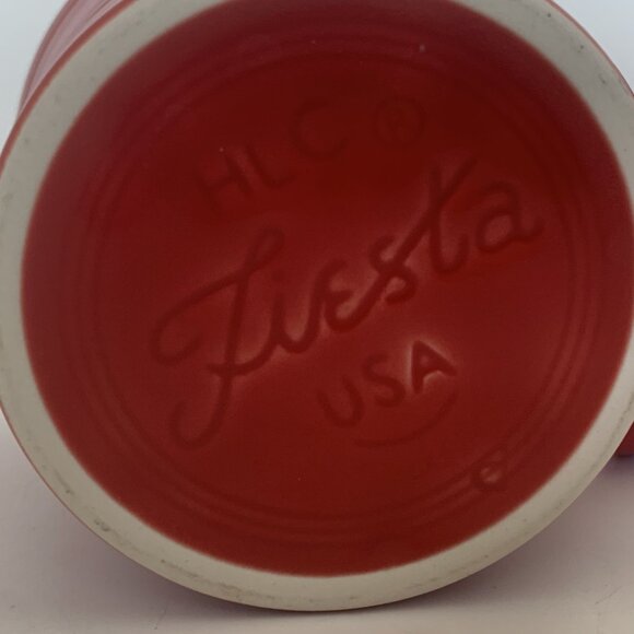 Set of 3 Fiestaware HLC O Ring Handle Coffee Mugs Cups Scarlet Red Homer USA - Picture 7 of 9